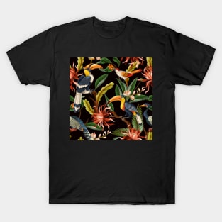 exotic birds pattern T-Shirt